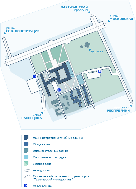 Карта кампуса БрГТУ